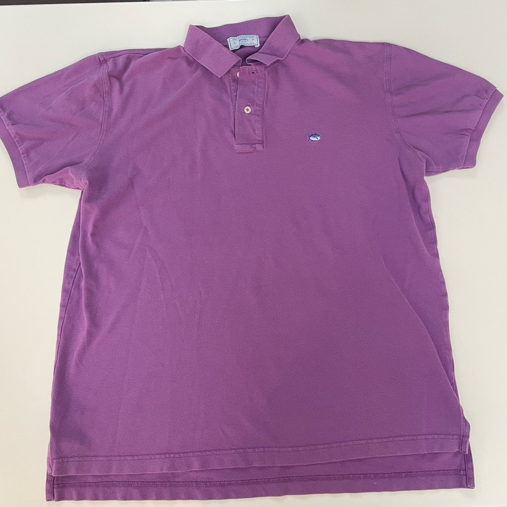 Southern Tide Skipjack Purple Polo Shirt Size Large 40